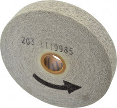 Norton - 6" Diam, 1" Face Width, 1" Center Hole, Fine Grade, Aluminum Oxide Deburring Wheel - Convolute, Medium Density 6 Grade, 4,500 RPM - Exact Tooling