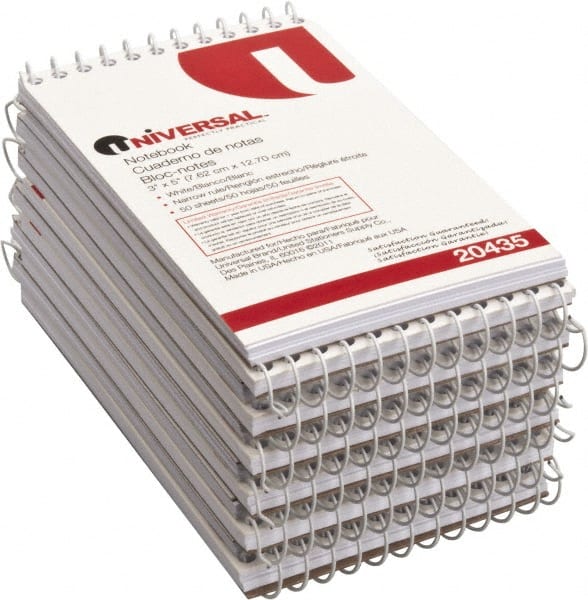 UNIVERSAL - 50 Sheet, 5 x 3", Glue Top Ruled Writing Pad - White - Exact Tooling