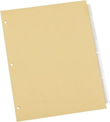 UNIVERSAL - 8-1/2 x 11" 8 Tabs, Single Sided Clear Mylar Reinforced Binding Edge, Insertable Tab Economy Indexes - Clear Tabs, Buff Folder - Exact Tooling