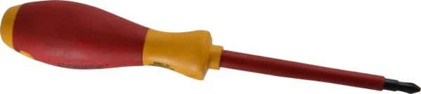 Wiha - #2, 8-9/16" OAL, Standard Phillips Screwdriver - 4" Blade Length, Ergonomic Handle - Exact Tooling