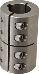 Climax Metal Products - 1" Inside x 1-3/4" Outside Diam, One Piece Split Clamping Collar with Keyway - 3" Long x 1/4" Keyway Width x 1/8" Keyway Depth - Exact Tooling