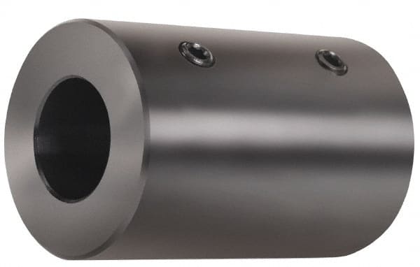 Climax Metal Products - 35mm Inside x 63mm Outside Diam, Metric Set Screw Rigid Coupling without Keyway - 114mm Long - Exact Tooling