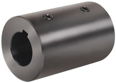 Climax Metal Products - 30mm Inside x 57mm Outside Diam, Metric Set Screw Rigid Coupling with Keyway - 101mm Long x 8mm Keyway Width x 4mm Keyway Depth - Exact Tooling