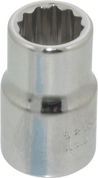 Proto - 3/8" Drive, Standard Hand Socket - 12 Points, 1-3/32" OAL, Chrome Finish - Exact Tooling