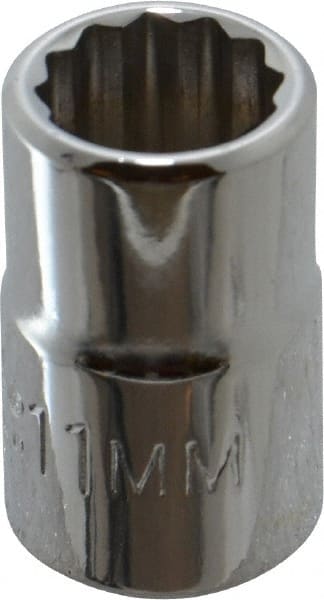 Proto - 3/8" Drive, Standard Hand Socket - 12 Points, 1-3/32" OAL, Chrome Finish - Exact Tooling