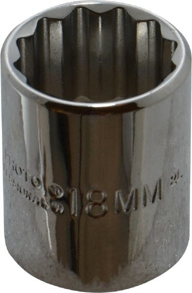 Proto - 3/8" Drive, Standard Hand Socket - 12 Points, 2-3/32" OAL, Alloy Steel, Chrome Finish - Exact Tooling