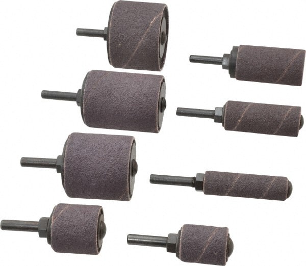 Merit Abrasives - 32-Piece Spiral Band Kit - Includes 3/4 to 2" Diam & 1 to 1-1/2" Wide Band Drums in Coarse, Medium & Fine Grades - Exact Tooling