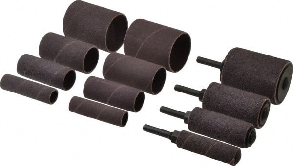 Merit Abrasives - 8-Piece Spiral Band Kit - Includes 3/4 to 2" Diam & 1 to 1-1/2" Wide Band Drums in Coarse, Medium & Fine Grades - Exact Tooling