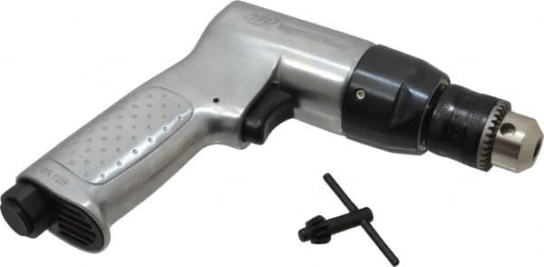Ingersoll-Rand - 3/8" Keyed Chuck - Pistol Grip Handle, 2,000 RPM, 4 CFM, 0.5 hp, 90 psi - Exact Tooling