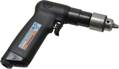 Ingersoll-Rand - 1/4" Keyed Chuck - Pistol Grip Handle, 3,800 RPM, 11 CFM, 0.33 hp, 90 psi - Exact Tooling