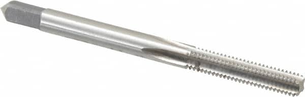 Made in USA - M4x0.70 Metric Coarse 4 Flute Bright Finish High Speed Steel Straight Flute Standard Hand Tap - Bottoming, Right Hand Thread, 2-1/8" OAL, 3/4" Thread Length, H11 Limit, 0.005" Oversize - Exact Tooling
