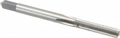 Made in USA - M4x0.70 Metric Coarse 4 Flute Bright Finish High Speed Steel Straight Flute Standard Hand Tap - Bottoming, Right Hand Thread, 2-1/8" OAL, 3/4" Thread Length, H11 Limit, 0.005" Oversize - Exact Tooling