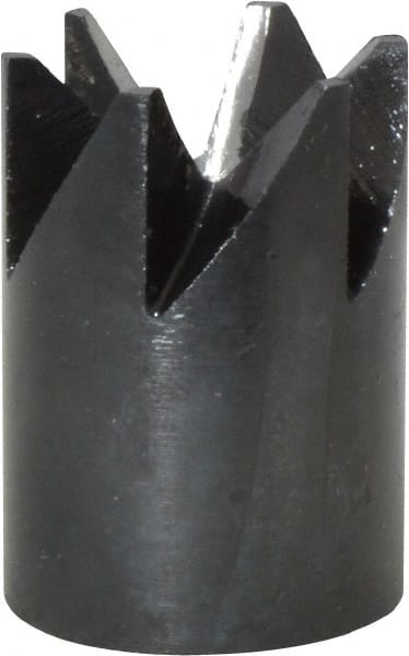 Made in USA - 90° Included Angle, 3/8-24" Hole Thread, Chamfer Edge, High Speed Steel, Outer Tube Edge Finishing Cutter - 7/8" Cutter Head Outside Diam, 1/2" Max Workpiece, 1-1/4" Long, 1/8" Threaded Hole Diam - Exact Tooling