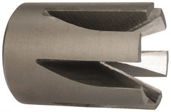 Made in USA - 90° Included Angle, 3/4-16" Hole Thread, Chamfer Edge, High Speed Steel, Outer Tube Edge Finishing Cutter - 1-1/2" Cutter Head Outside Diam, 1" Max Workpiece, 1-3/4" Long, 1/4" Threaded Hole Diam - Exact Tooling