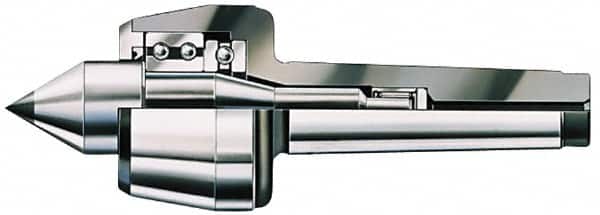 Rohm - MT3 Taper Shank, 1.9685" Head Diam Carbide Tipped Live Center - 6,300 Max RPM, 0.8661" Point Diam, 1.0826" Point Len, 529.11 Lb Max Workpc, 11mm Tip Diam, Long Point - Exact Tooling