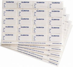 Made in USA - Calibration Label - Legend: Calibration, English, Blue & White, 5/8" Long x 1-1/4" High, No Coating - Exact Tooling