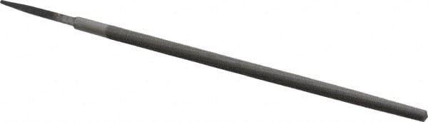 Value Collection - 8" Long, Second Cut, Round American-Pattern File - Double Cut, Tang - Exact Tooling