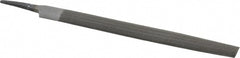 Value Collection - 8" Long, Smooth Cut, Half Round American-Pattern File - Double Cut, 7/32" Overall Thickness, Tang - Exact Tooling