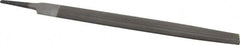 Value Collection - 12" Long, Smooth Cut, Half Round American-Pattern File - Double Cut, 0.3438" Overall Thickness, Tang - Exact Tooling