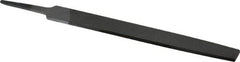 Value Collection - 6" Long, Smooth Cut, Flat American-Pattern File - Double Cut, 5/32" Overall Thickness, Tang - Exact Tooling