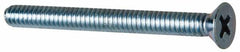 Value Collection - #10-24 UNC, 2" OAL Phillips Drive Machine Screw - Flat Head, Grade 2 Steel, Zinc-Plated Finish, Without Washer - Exact Tooling