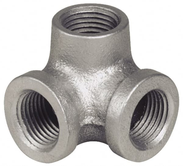 B&K Mueller - Class 150, 1/2" Galvanized Pipe Side Outlet Elbow - Threaded, Malleable Iron - Exact Tooling