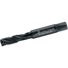 Walter-Titex - 1/4-20 UNC, 3 Flute, 40° Helix, Modified Bottoming Chamfer, Oxide Finish, Cobalt Spiral Flute STI Tap - Right Hand Flute, 2-23/32" OAL, 0.318" Shank Diam, 3/4" Thread Length, 3B Class of Fit, Series A225030 - Exact Tooling