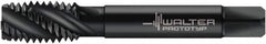 Walter-Titex - 3/8-24 UNF, 3 Flute, 40° Helix, Modified Bottoming Chamfer, Oxide Finish, Cobalt Spiral Flute STI Tap - Right Hand Flute, 3.1575" OAL, 0.3159" Shank Diam, 0.8661" Thread Length, 3B Class of Fit, Series A235539 - Exact Tooling