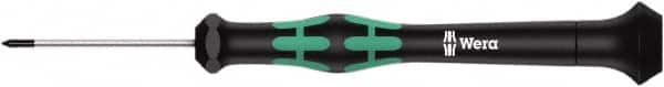Wera - #000 Phillips Point, 40mm Blade Length Precision Phillips Screwdriver - 137mm OAL - Exact Tooling