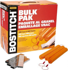 Stanley Bostitch - 1" Long x 5/16" Wide, 18 Gauge Wide Crown Construction Staple - Steel, Chisel Point - Exact Tooling