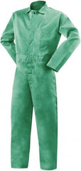 Steiner - Size 4XL, Green, Snap, Flame Resistant/Retardant Coverall - Cotton, 3 Pockets - Exact Tooling