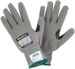 ATG - Size M, ANSI Cut Lvl A4, Cut Resistant Gloves - Palm, Fingers & Knuckles Coated, Gray - Exact Tooling