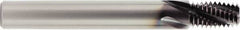 OSG - 1/16-27 NPTF, 0.184" Cutting Diam, 3 Flute, Solid Carbide Helical Flute Thread Mill - Internal Thread, 0.426" LOC, 3" OAL, 1/4" Shank Diam - Exact Tooling