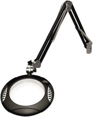O.C. White - 43 Inch, Spring Suspension, Clamp on, LED, Black, Magnifying Task Light - 8 Watt, 7.5 and 15 Volt, 2x Magnification, 5-1/4 Inch Wide, 7-1/2 Inch Long - Exact Tooling