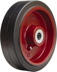 Hamilton - 10 Inch Diameter x 3 Inch Wide, Rubber on Cast Iron Caster Wheel - 1,000 Lb. Capacity, 3-1/4 Inch Hub Length, 1-1/4 Inch Axle Diameter, Straight Roller Bearing - Exact Tooling
