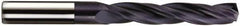 Accupro - 3.5mm 150° Solid Carbide Jobber Drill - AlTiN Finish, Spiral Flute, 64mm OAL, Standard Point - Exact Tooling