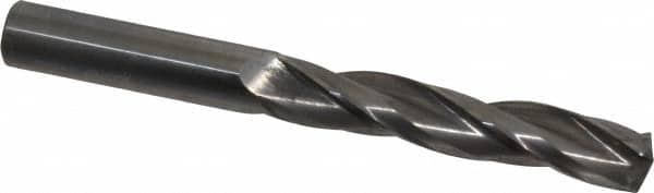 Accupro - 5/8" 150° Solid Carbide Jobber Drill - Bright Finish, Spiral Flute, 6" OAL, Standard Point - Exact Tooling