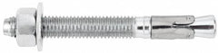 Powers Fasteners - 1/2" Diam, 1/2" Drill, 8-1/2" OAL, 1-5/8" Min Embedment Wedge Expansion Concrete Anchor - Stainless Steel (Clip)/Steel (Body), Zinc-Plated Finish, Hex Nut Head, Hex Drive, 6-7/8" Thread Length - Exact Tooling