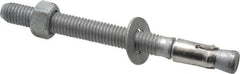 Powers Fasteners - 1/2" Diam, 1/2" Drill, 5-1/2" OAL, 3-3/8" Min Embedment Wedge Expansion Concrete Anchor - Steel, Galvanized Finish, Hex Nut Head, Hex Drive, 6-5/8" Thread Length - Exact Tooling