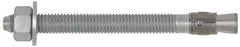 Powers Fasteners - 3/4" Diam, 3/4" Drill, 4-3/4" OAL, 4-1/2" Min Embedment Wedge Expansion Concrete Anchor - Steel, Galvanized Finish, Hex Nut Head, Hex Drive - Exact Tooling