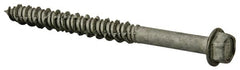 Elco - 1/4" Diam, 2-3/4" Length Under Head, Hex Drive, Concrete Screw & Masonry Fastener - Stainless Steel, StalGard Silver Finish, Includes 5/16" Drill Bit - Exact Tooling