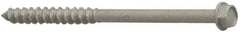 Elco - 1/4" Diam, 2-1/4" Length Under Head, Hex Drive, Concrete Screw & Masonry Fastener - Stainless Steel, StalGard Silver Finish, Includes 5/16" Drill Bit - Exact Tooling