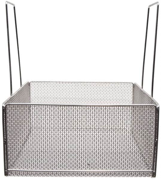 Marlin Steel Wire Products - 18" Deep, Square Stainless Steel Mesh Basket - 1/4" Perforation, 18" Wide x 9" High - Exact Tooling