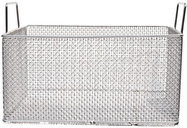 Marlin Steel Wire Products - 12" Deep, Rectangular Stainless Steel Mesh Basket - 1/4" Perforation, 18" Wide x 9" High - Exact Tooling