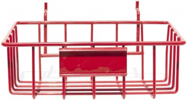 Marlin Steel Wire Products - 4-7/8" Deep, Rectangular Steel Peg Board/Slatwall Basket - 1-3/8" Perforation, 8-3/8" Wide x 3-3/8" High - Exact Tooling