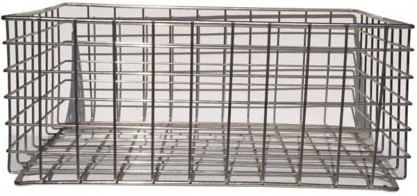 Marlin Steel Wire Products - 21" Deep, Rectangular Steel Wire Basket - 2-3/8" Perforation, 26-1/2" Wide x 11-1/8" High - Exact Tooling