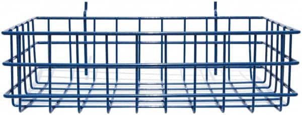 Marlin Steel Wire Products - 8" Deep, Rectangular Steel Peg Board/Slatwall Basket - 1-3/8" Perforation, 14" Wide x 4" High - Exact Tooling