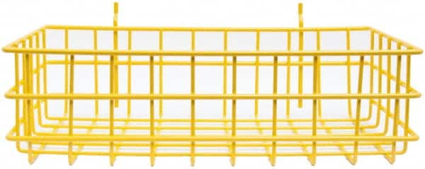 Marlin Steel Wire Products - 8" Deep, Rectangular Steel Peg Board/Slatwall Basket - 1-3/8" Perforation, 14" Wide x 4" High - Exact Tooling