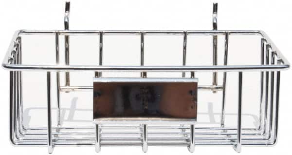 Marlin Steel Wire Products - 4-7/8" Deep, Rectangular Steel Peg Board/Slatwall Basket - 1-3/8" Perforation, 8-3/8" Wide x 3-3/8" High - Exact Tooling