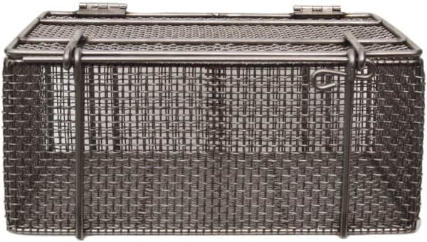 Marlin Steel Wire Products - 10" Deep, Rectangular Stainless Steel Mesh Basket - 1/4" Perforation, 14" Wide x 6" High - Exact Tooling